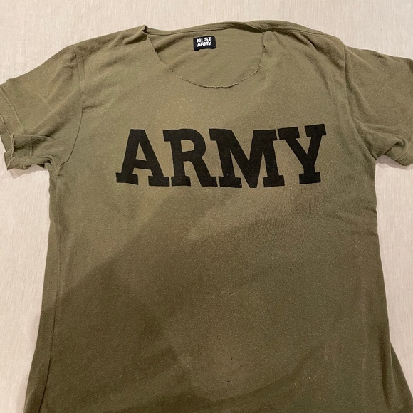 NLST ARMY tee shirt ( army green) size SMALL - Picture 2 of 5